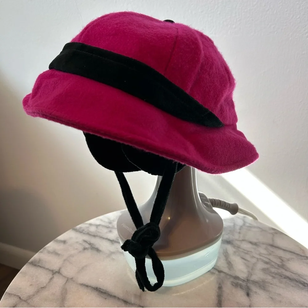 Vintage Kids Hat Pink and Black